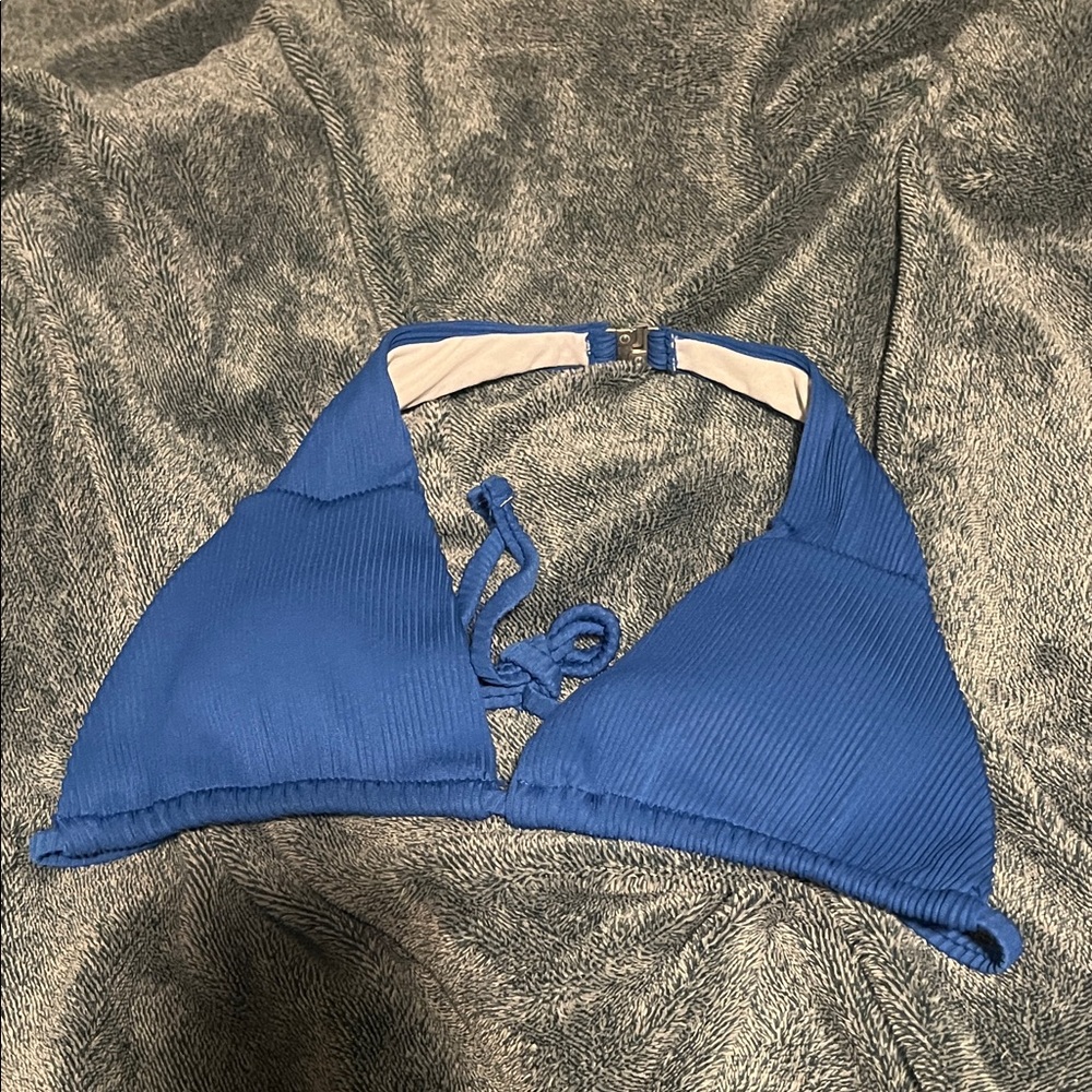 Blue Halter Bikini Top